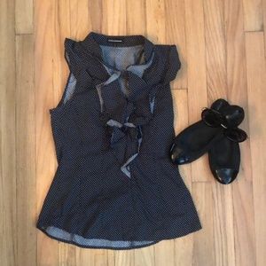 Polka dot Express Design Studio blouse Size Small